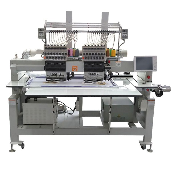 Промышленная вышивальная двухголовочная машина RICOMA CHT-1502-W-LC 500х450 с ЛАЗЕРОМ CO2 мощностью 50 Вт