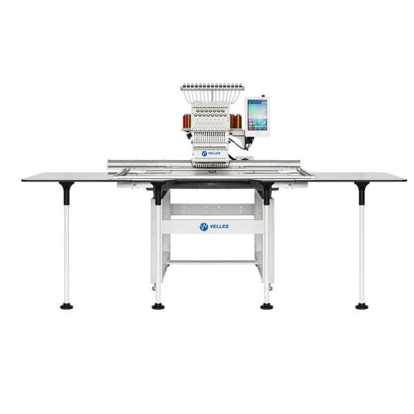 Промышленная автоматическая вышивальная машина VELLES VE 23C-TS2L с пяльцами и бордюрной рамой и устройствами для настрочки пайеток и шнура поле вышивки 1200 х 600 мм