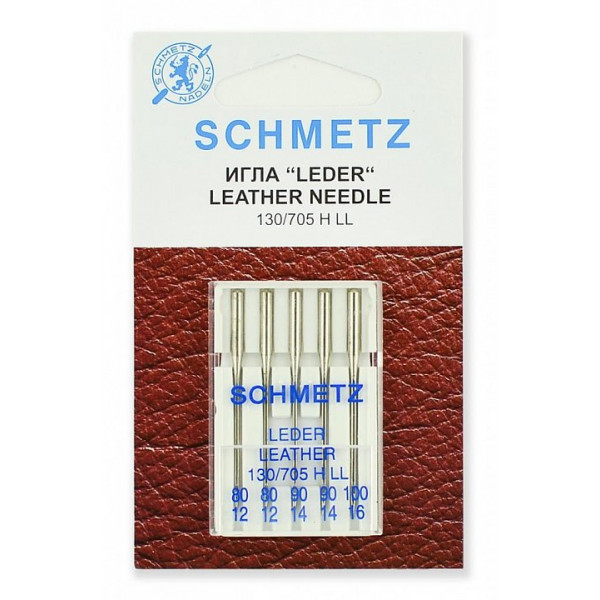 Иглы для кожи Schmetz №80(2), 90(2), 100 5шт Иглы для кожи Schmetz №80(2), 90(2), 100 5шт