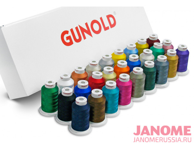Набор ниток для вышивки вискоза JANOME №40 GUNOLD по 1000м 27шт