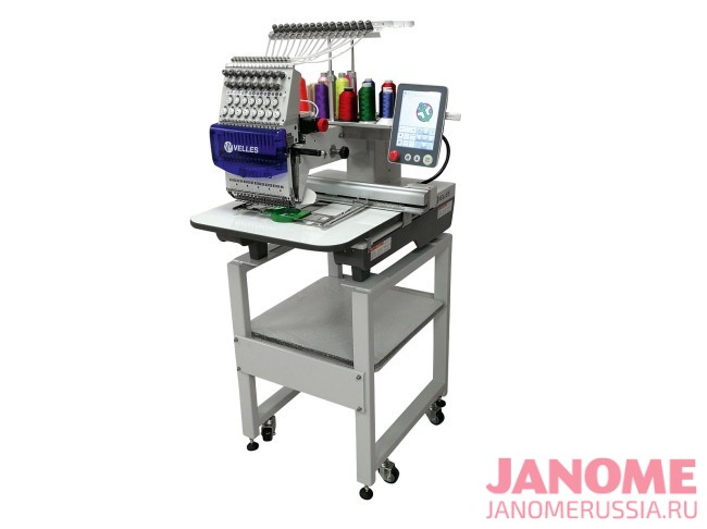 Промышленная одноголовочная автоматическая 15-ти игольная вышивальная машина VELLES VE 27C-TS поле 1200 x 360 мм