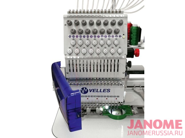 Промышленная одноголовочная автоматическая 15-ти игольная вышивальная машина VELLES VE 27C-TS поле 1200 x 360 мм