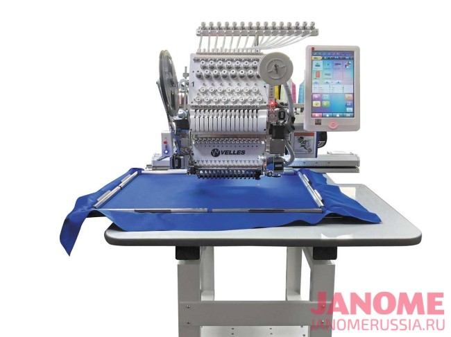 Промышленная одногловочная вышивальная машина VELLES VE 22C-TS2L FREESTYLE с пяльцами и бордюрной рамой с полем вышивки 600 x 400 мм