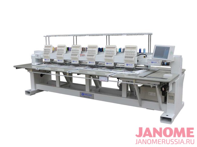 Промышленная шестиголовочная вышивальная машина VELLES VE 1206 FAS поле вышивки 400 x 680 мм