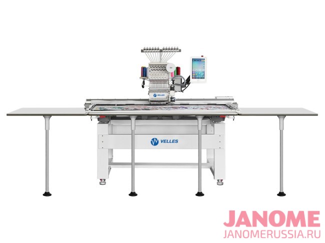 Промышленная одноголовочная вышивальная машина VELLES VE 23CW-TS2XL с пяльцами и бордюрной рамой поле вышивки 1400 х 550 мм