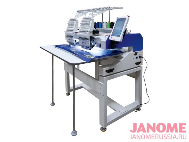 Промышленная двухголовочная вышивальная машина VELLES VE 1502C-TS2 FREESTYLE поле вышивки 450 x 400 мм