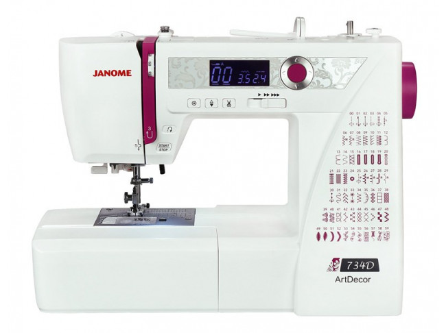Компьютерная швейная машина Janome ArtDecor 734D + ножницы портновские Premax B6170 в подарок!